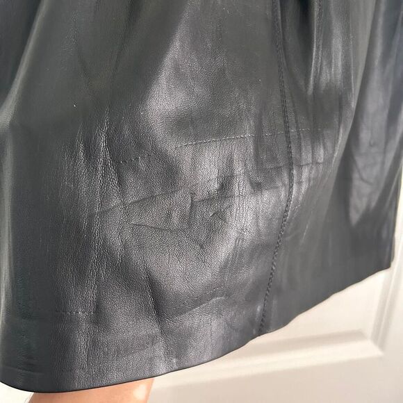 Nanushka basics Black Vegan Leather Side Tie Mini Skirt | Quiet Luxury small - Picture 8 of 8